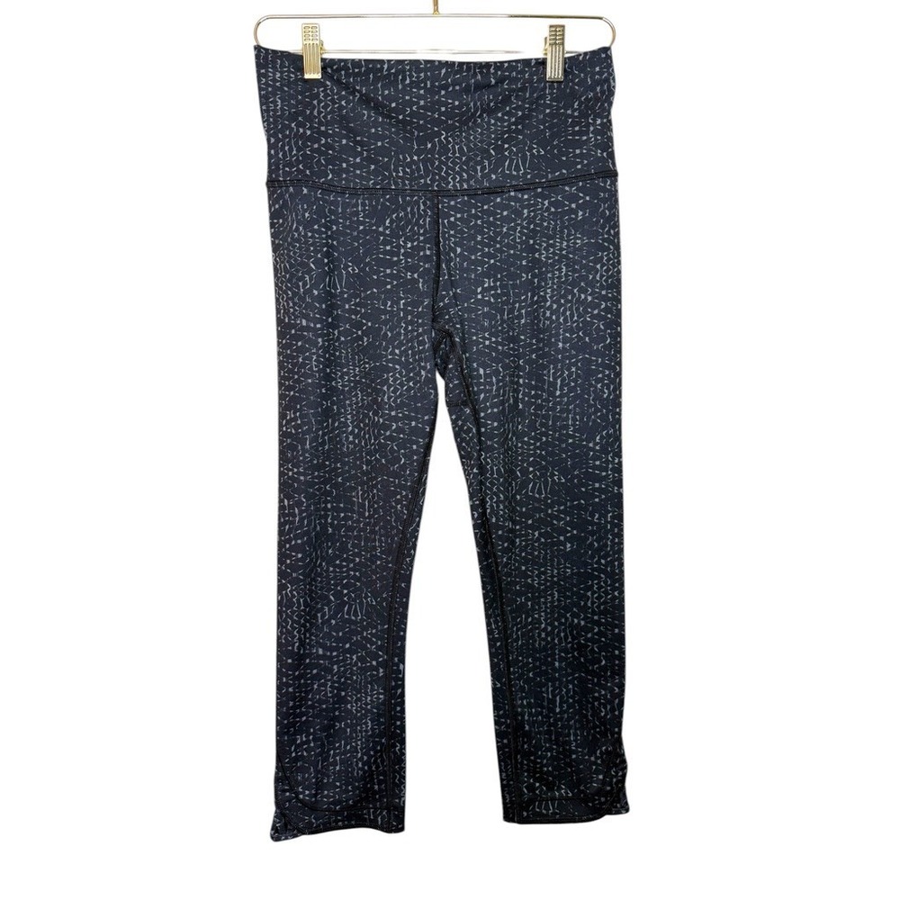Lululemon‎ True Self Crop Samba Snake Print Lattice Cutout Leggings Women 6